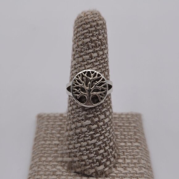 Size 6.75 Sterling Silver Beautiful Tree Ring A2107 - Picture 1 of 7